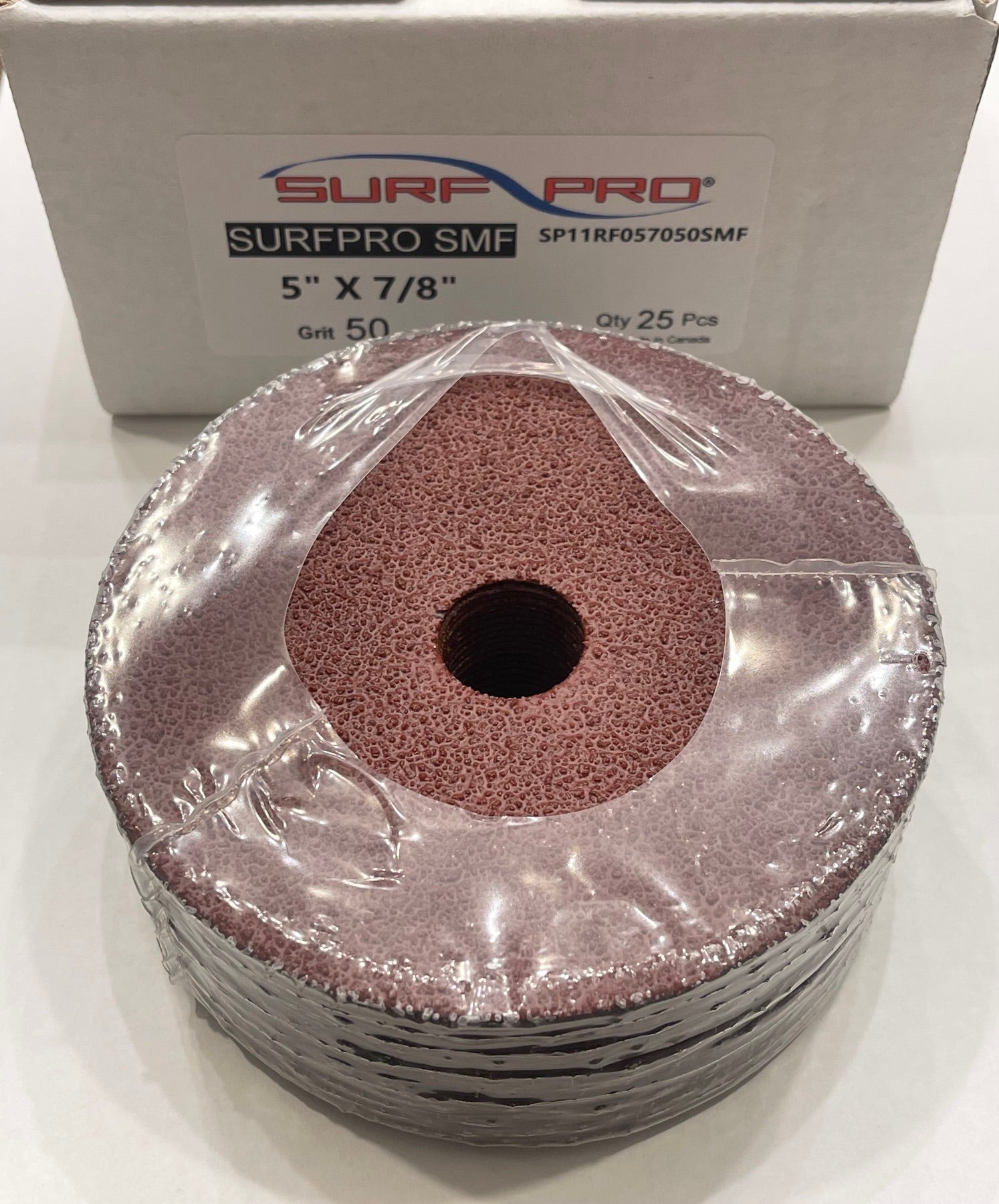 Surf-Pro 5" x 7/8" Resin Fiber Sanding Discs 50 Grit 25 Pack