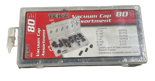 TEKZ 80 Piece Vacuum Cap Assortment 3/16" to 3/8" 45252