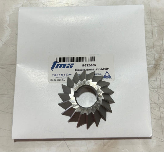 TMX 2-1/2" x 1/2" x 7/8" HSS Angle Cutter 45° 18 Teeth