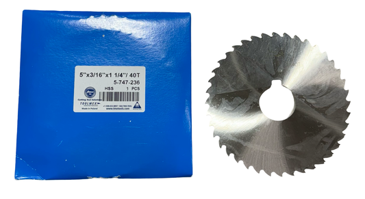 TMX 5" x 3/16" x 1-1/4" HSS Plain Slitting Saw 40T