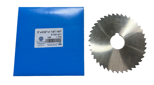 TMX 5" x 3/32" x 1-1/4" HSS Plain Slitting Saw 40T