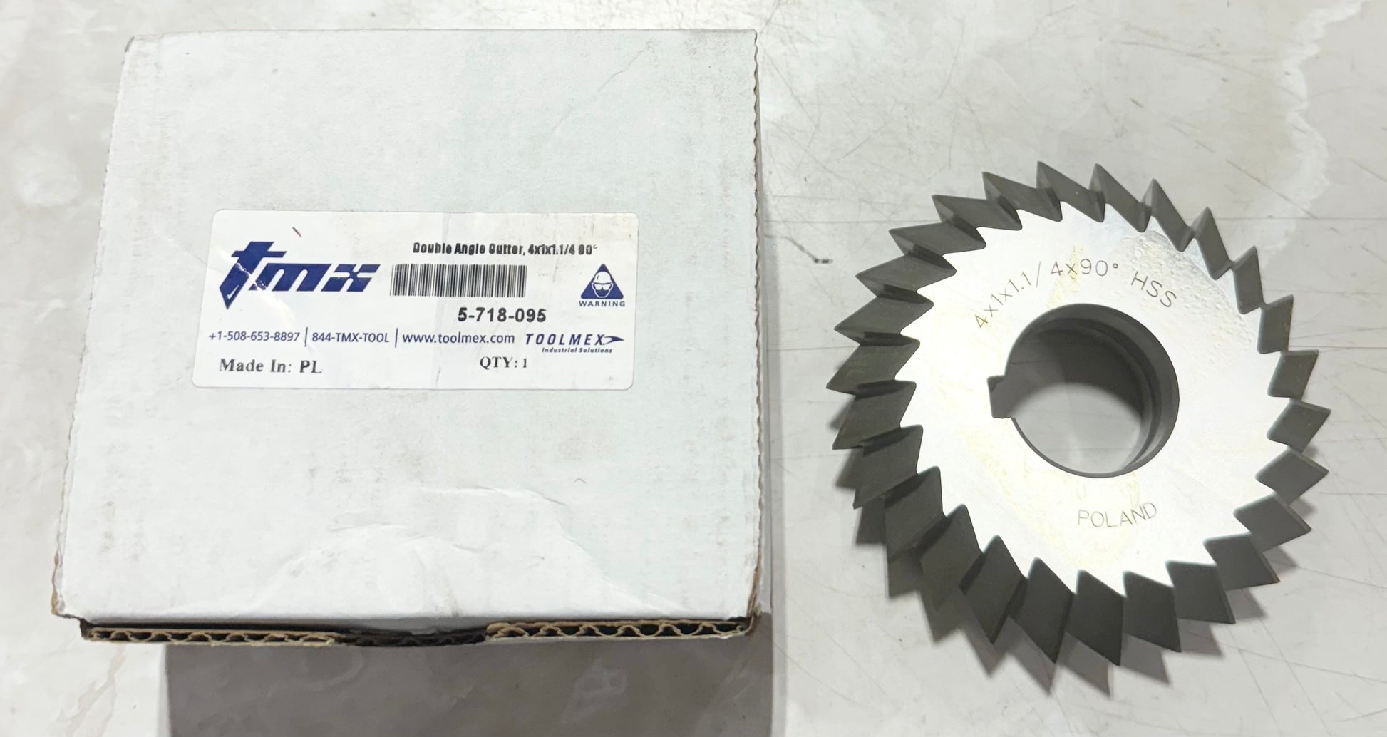 TMX 90° HSS Double Angle Milling Cutter 4" x 1" x 1-1/4"