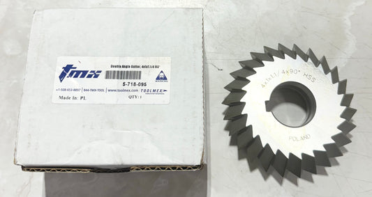 TMX 90° HSS Double Angle Milling Cutter 4" x 1" x 1-1/4"