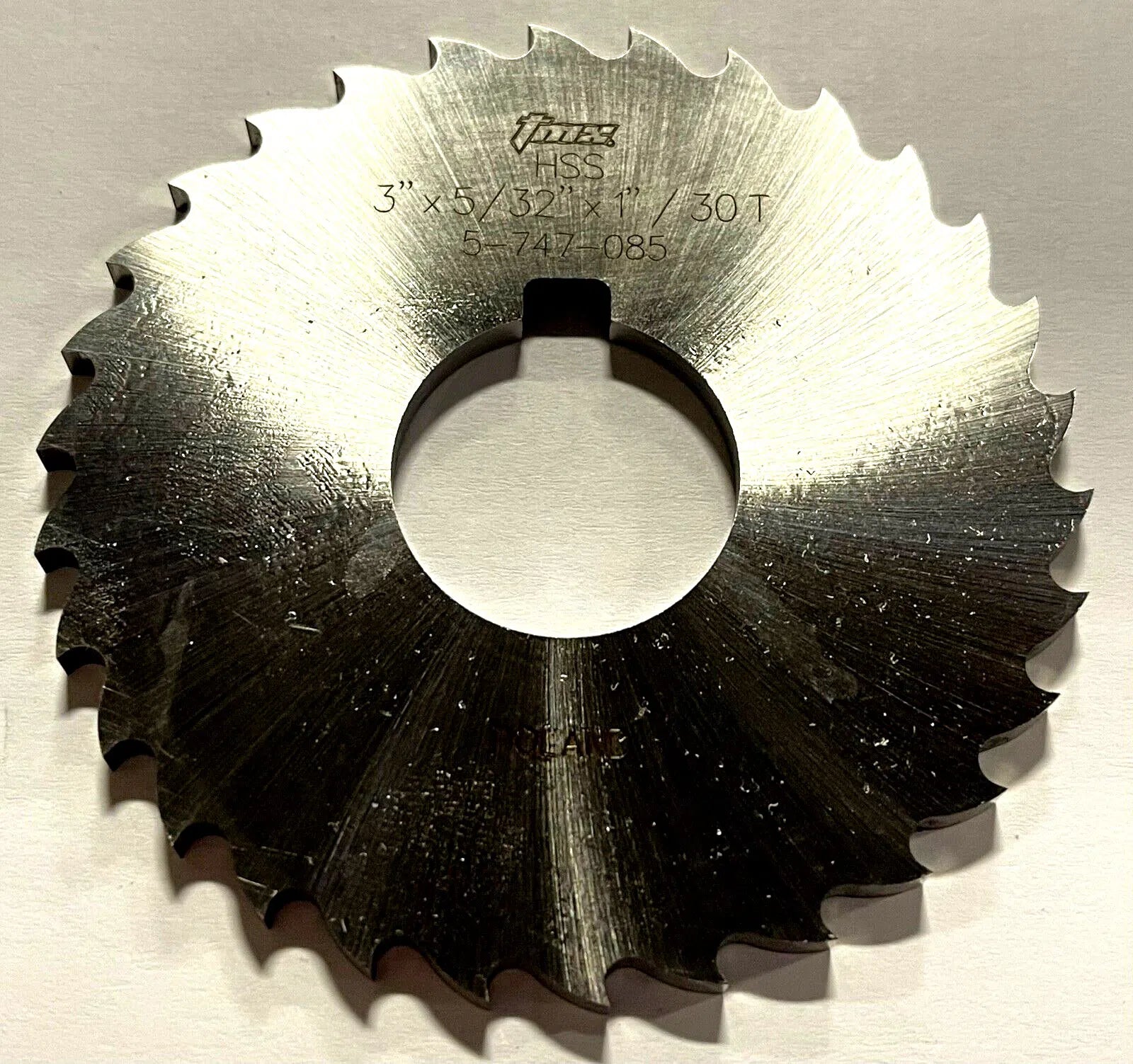 TOOLMEX HSS Plain Slitting Saw 3" x 5/32" x 1" .250" Keyway 30 Teeth 5-747-085