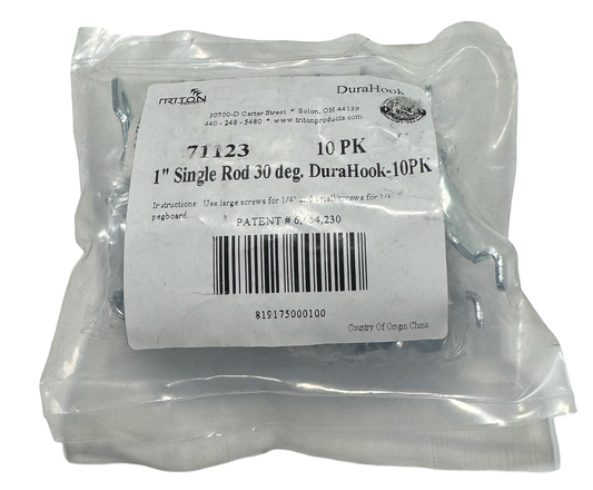 Triton 1" Single Rod 30 Deg DuraHook 10 Pack 71123