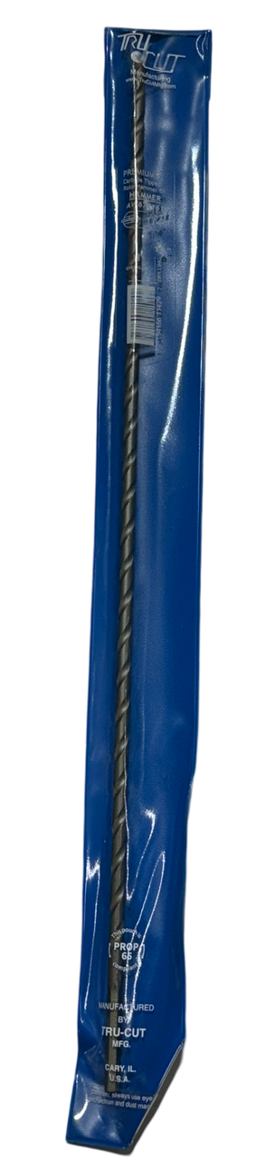 Tru-Cut 1/4" x 18" Premium Carbide Tipped Roto Hammer Drill Bit USA Made
