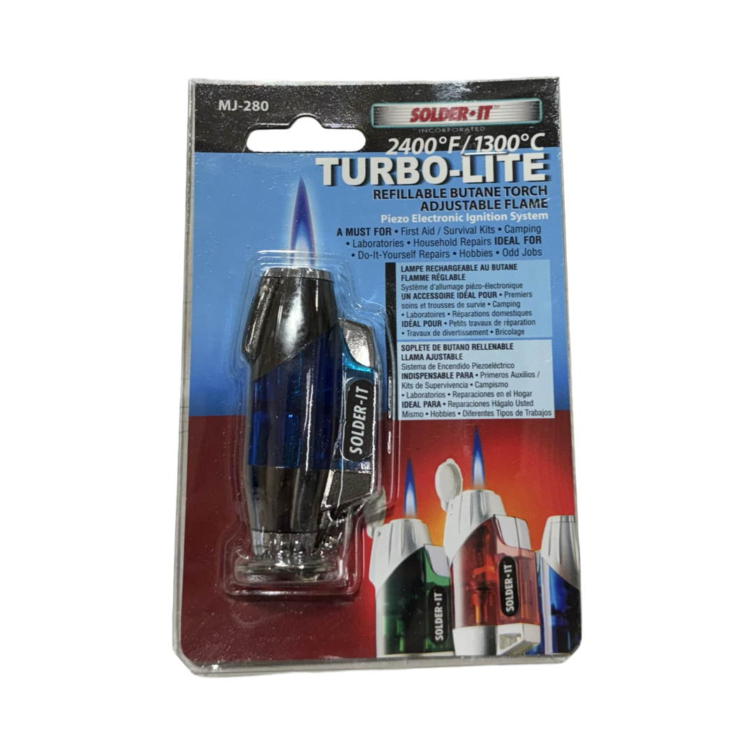 Turbo-Lite Refillable Butane Torch Adjustable Flame 2400°F
