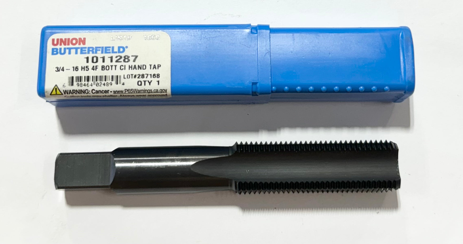 Union Butterfield 3/4"-16 HSS Hand Tap 4 Flute Bottoming Tap USA Made