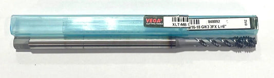 VEGA 5/16"-18 Tap HSS-PM Spiral Flute Modified Bottoming Tap TiCN Coating 6" OAL