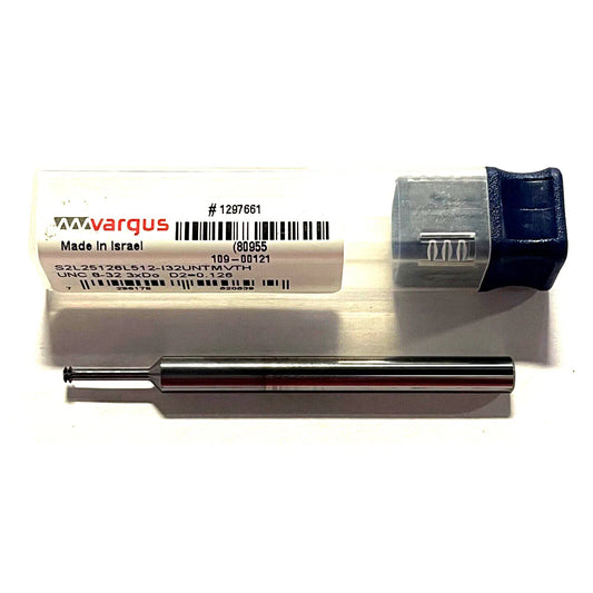 Vargus 8-32 Solid Carbide Thread Mill TiCN 1/4" Shank 32TPI Left hand Helical FL