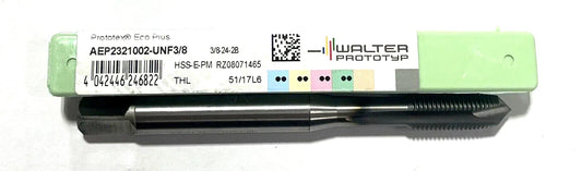 Walter 3/8-24UNF Tap HSS-E-PM Spiral Point Tap 3 Flute 2B