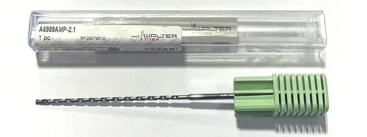 Walter-Titex 2.1mm Solid Carbide Micro Drill 30xD AlTiN Coating 2 Flute 140Â°