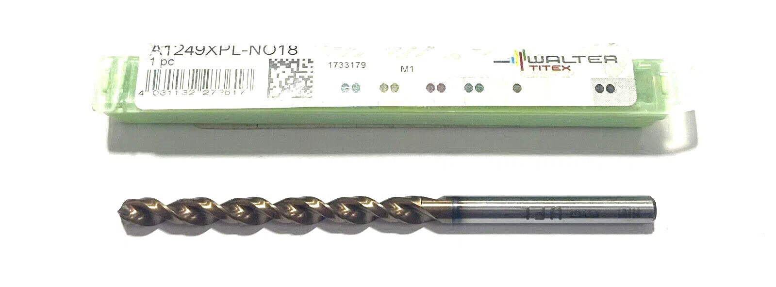 Walter-Titex No.18 HSSE Deep Hole Drill 8xD AlCrN Coating 2 Flute
