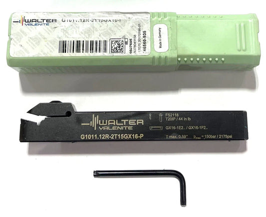 Walter Valenite G1011.12R-2T15GX16-P Shank Tool Indexable Radius Holder 6607605