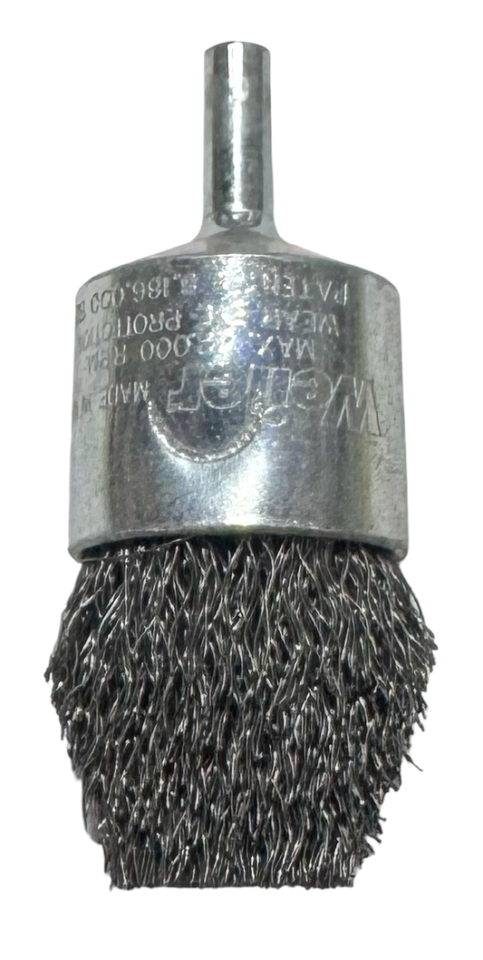 Weiler 1" Controlled Flare End Brush .0104" Steel Fill 1/4" Shank USA