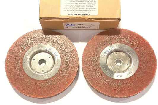 Weiler 6" Polyflex Encapsulated Crimped Wire Wheel Narrow Face 5/8-1/2 Arbor 2 Pack