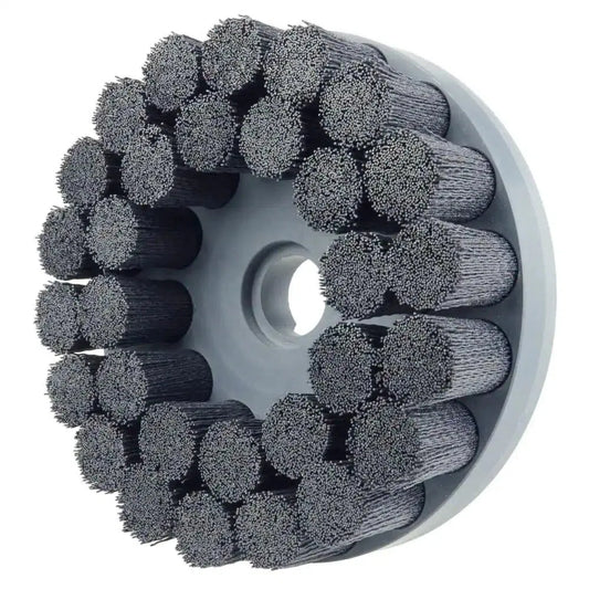 Weiler 8" Nylox Disc Brush 120 Grit Ceramic Brush Fine 1-1/4" Arbor 1-1/2" Trim