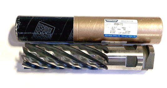 Weldon 2" Cobalt Crest Kut End Mill M42 8 Flute 9-3/4" Length USA Made