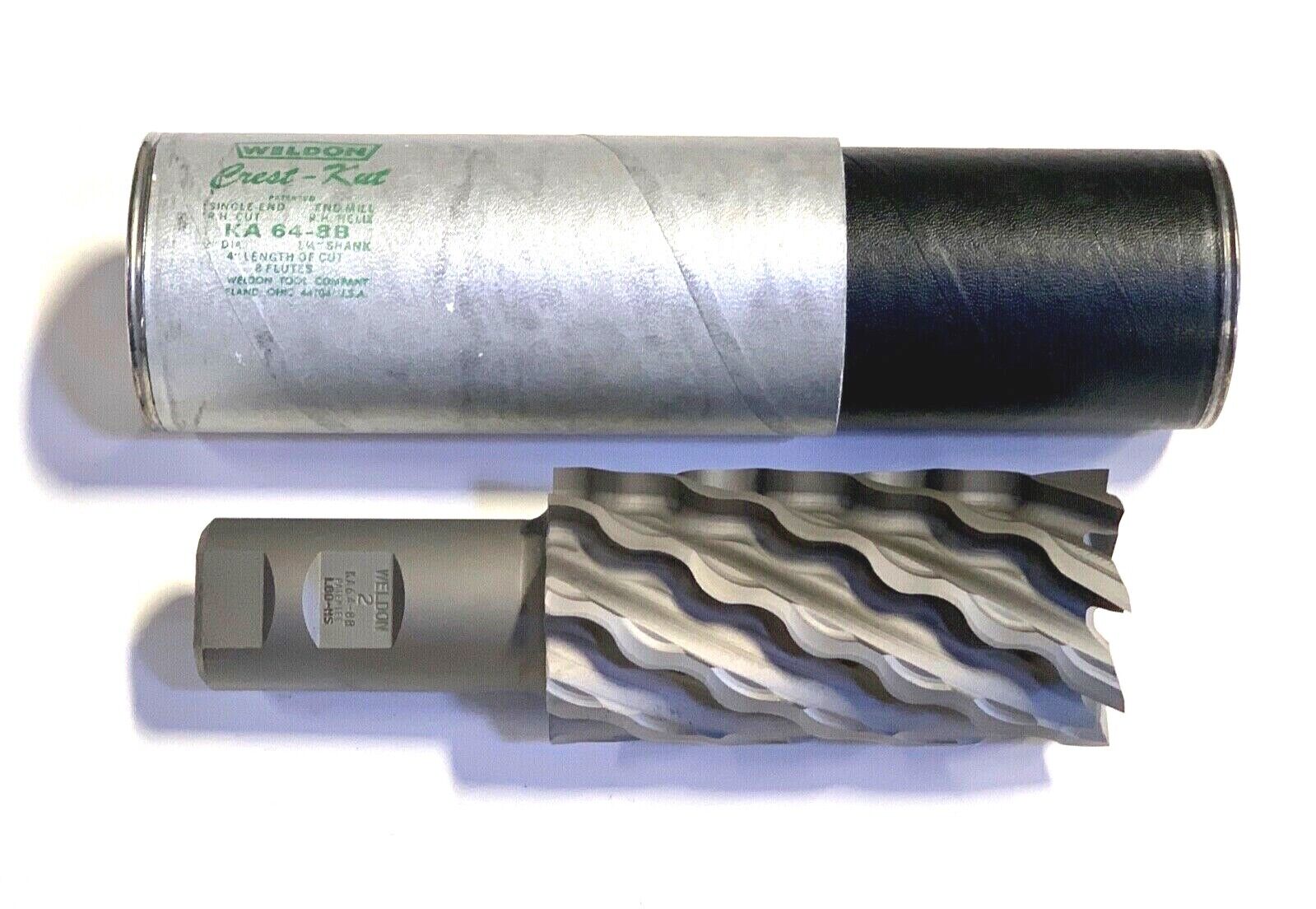 Weldon 2" Crest Kut End Mill HSS 8 Flute High Speed Steel 6-1/2" Length USA Made