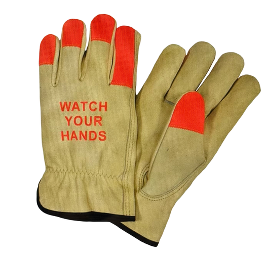 West Chester Hi-Vis Select Grain Cowhide Leather Driver Gloves Size Large