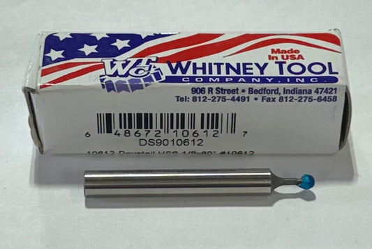 Whitney Tool 1/8" Dovetail Cutter 1/4" Shank 60 Deg USA Made