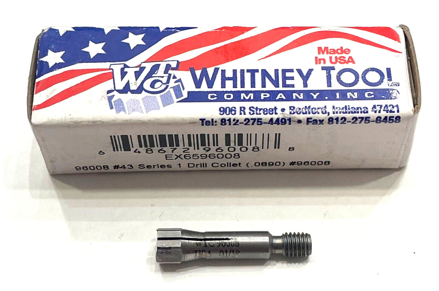 Whitney Tool #43 Drill Collet Extension #1 Style 1/4" Connection USA Made