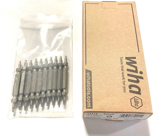 Wiha T8 x 60mm Torx Double End Power Bits 10 Pack 74415