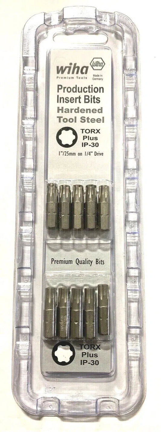 Wiha TorxPlus IP30 x 1" Insert Screwdriver Bits Production Insert Bits 10pk