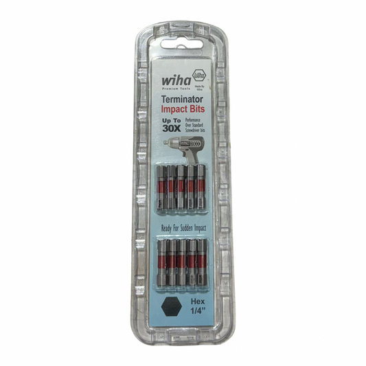 WihaTerminator Impact Insert Bit Hex 1/4" x 29mm 10 Pack