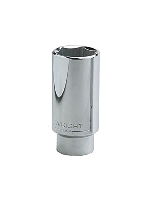 Wright Tool 1/2" Drive 1-3/8" Deep Socket 6 Point Full Polish USA Made