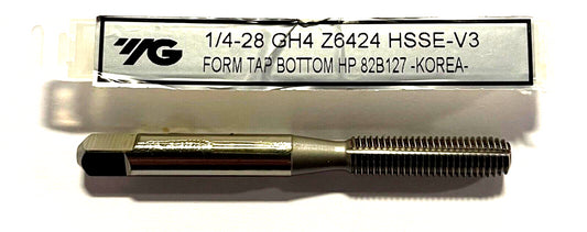 YG 1/4-28 Tap HSSE-V3 Thread Forming Bottoming Tap GH4 High Performance