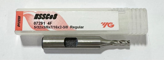 YG 5/32" Cobalt End Mill 4 Flute Center Cutting 3/8" Shank