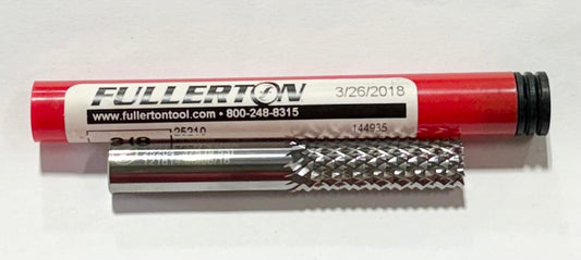 Fullerton 3/8" Solid Carbide Router Style B - Burr Type End Cut BEST COATING