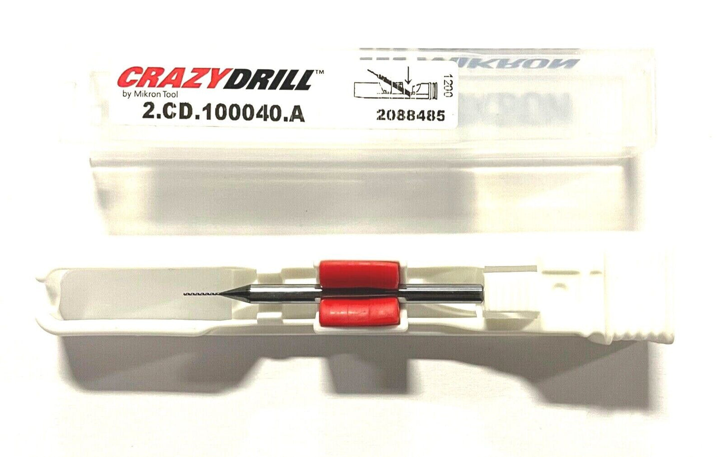 Mikron CrazyDrill .4mm Solid Carbide Drill 10xD DLC Coating 130Â° Point