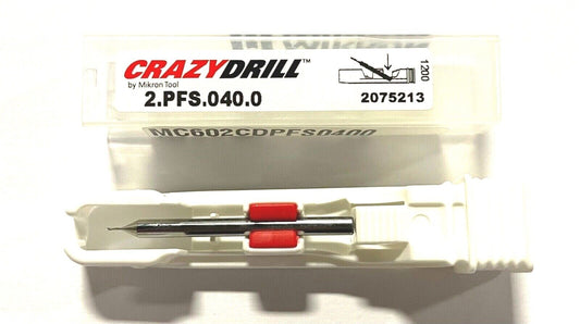 Mikron CrazyDrill .4mm Solid Carbide Pilot Drill Flexpilot Steel 140Â° Point