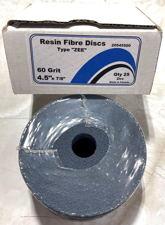 4-1/2" x 7/8" Fiber Disc Zirconia Alumina 60 Grit Sanding Disc 25 Pack