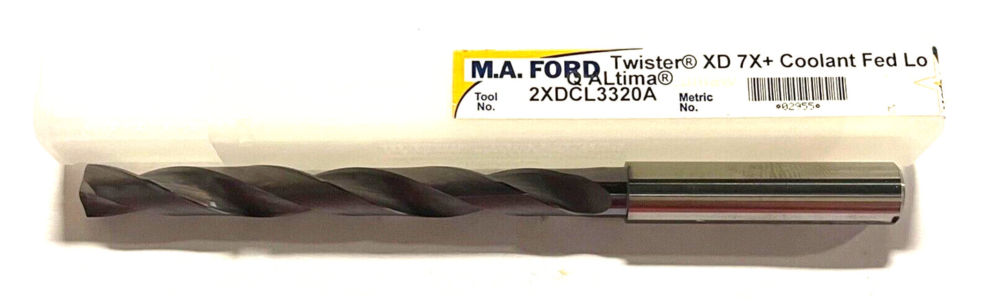 M.A. Ford XD 7X Letter Q Solid Carbide Drill Coolant Fed ALtima Coated USA Made