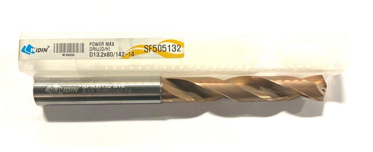 WIDIN 13.2mm Solid Carbide Drill Coolant Thru TiAlN 5xD Jobber Length SF505132