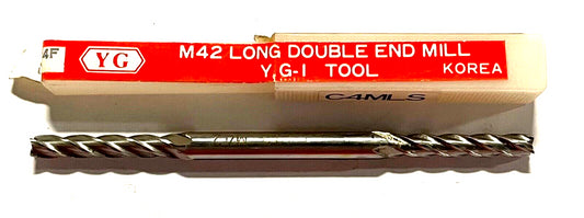 YG-1 5/32" Cobalt M42 Double End Mill Long Length 4 Flute Center Cutting