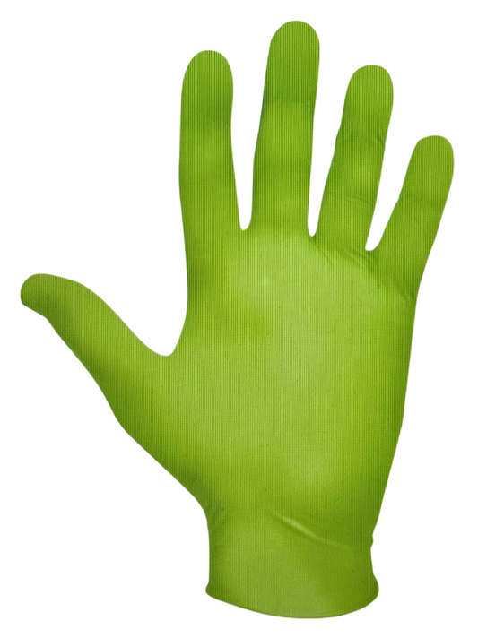 Showa Disposable Nitrile Gloves Powder-Free 4 mil Roll Cuffed Green 100 Pack