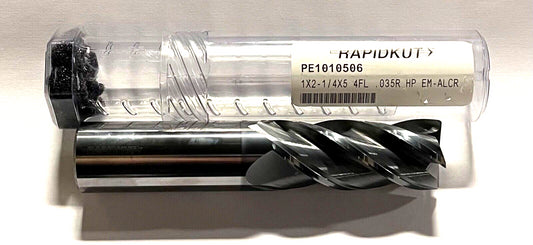 RapidKut 1" Carbide End Mill High Performance 4FL .035 Corner Radius AlCrN USA