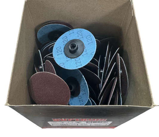 Superior Abrasives 2" Quick Change Sanding Disc Type-S 120 Grit AO 100 Pack