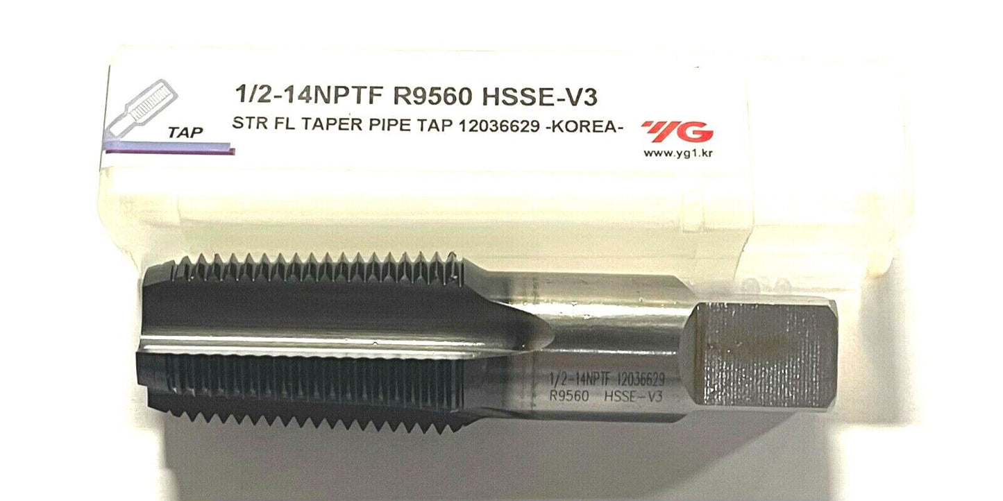 YG-1 1/2-14 NPTF Taper Pipe Tap HSSE-V3 Straight Flute Tap Hardslick Finishing