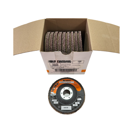 Standard Abrasives 4-1/2" x 7/8" Flap Disc Type 27 Ceramic Pro 40 Grit 10 Pack