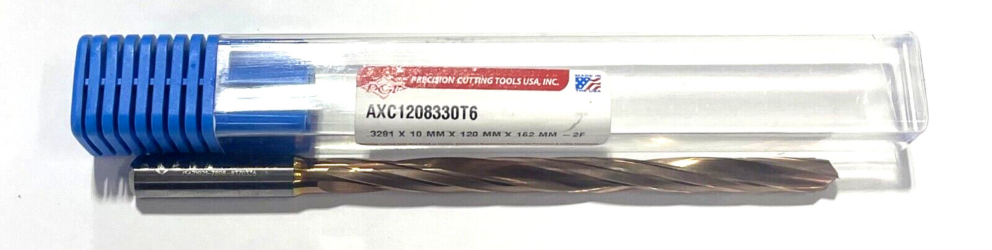 PCT .3281 Solid Carbide Drill 12xD Coolant Thru ZrCN Coating 2 Flute USA Made