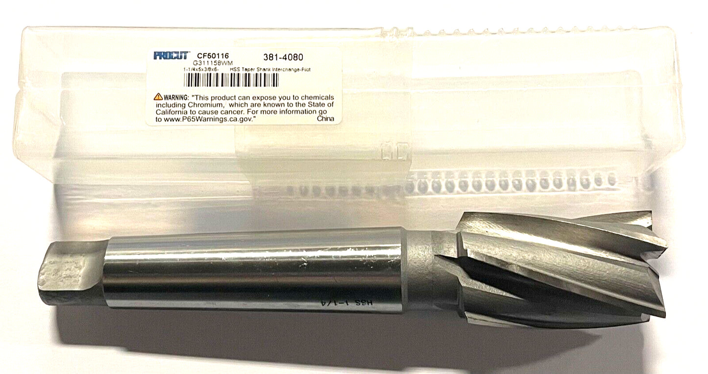 ProCut 1-1/4" HSS Taper Shank Interchangeable Pilot Counterbore 3MT