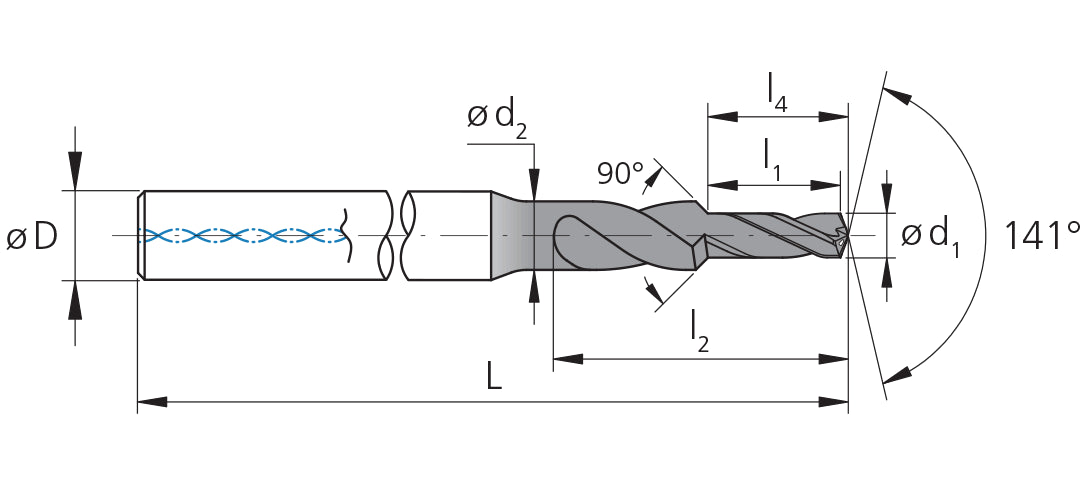 CrazyDrill 2.8mm Solid Carbide Pilot Drill 141° Point eXedur SNP Coating