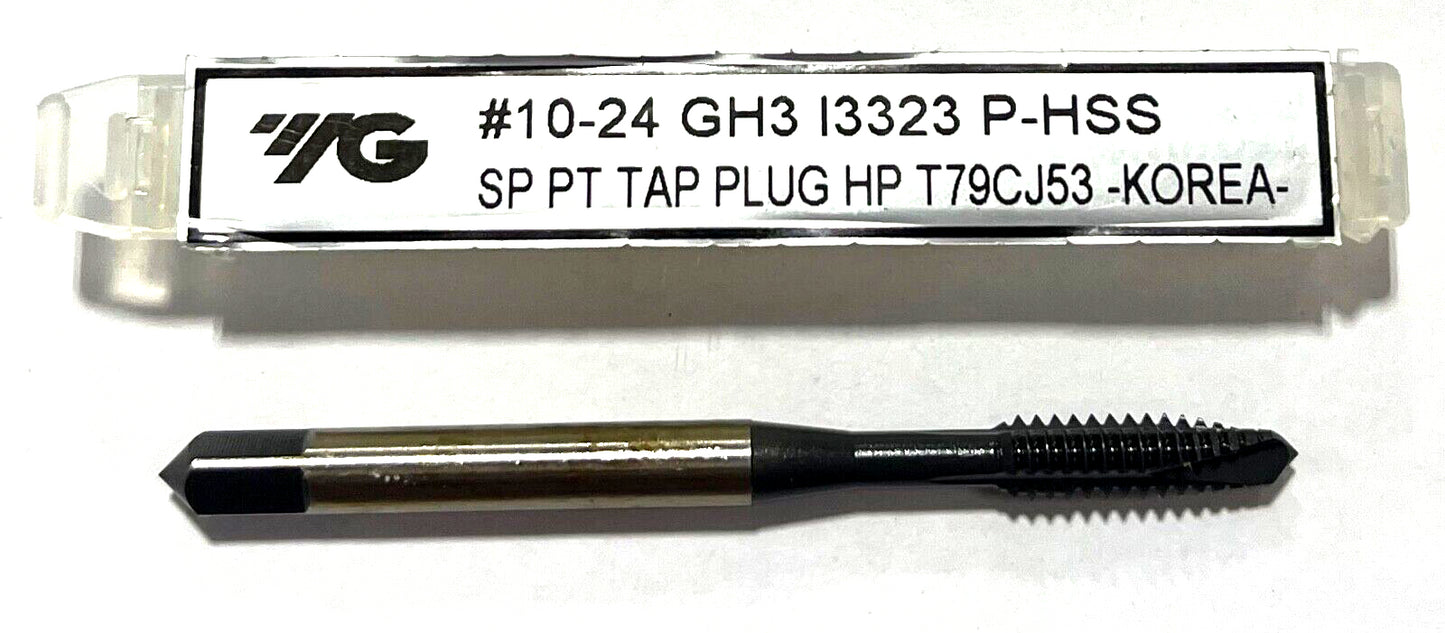 YG #10-24 HSS-PM Spiral Point Plug Tap GH3 3FL High Performance Steam Oxide