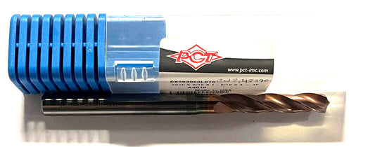 PCT .2900 Solid Carbide Drill 3xD ZRcN Coated 3 Flute USA Made