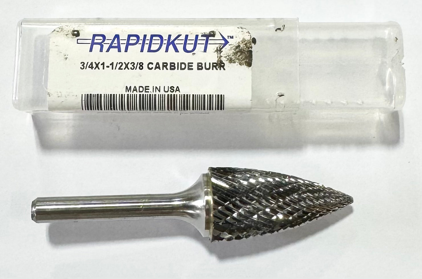 RapidKut 3/4" x 1-1/2" x 3/8" Carbide Burr SG15 Double Cut Tree USA